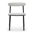 CDC6996-SD Fabric Dining Chair - Moon White Boucle and Black Legs (Set of 2)