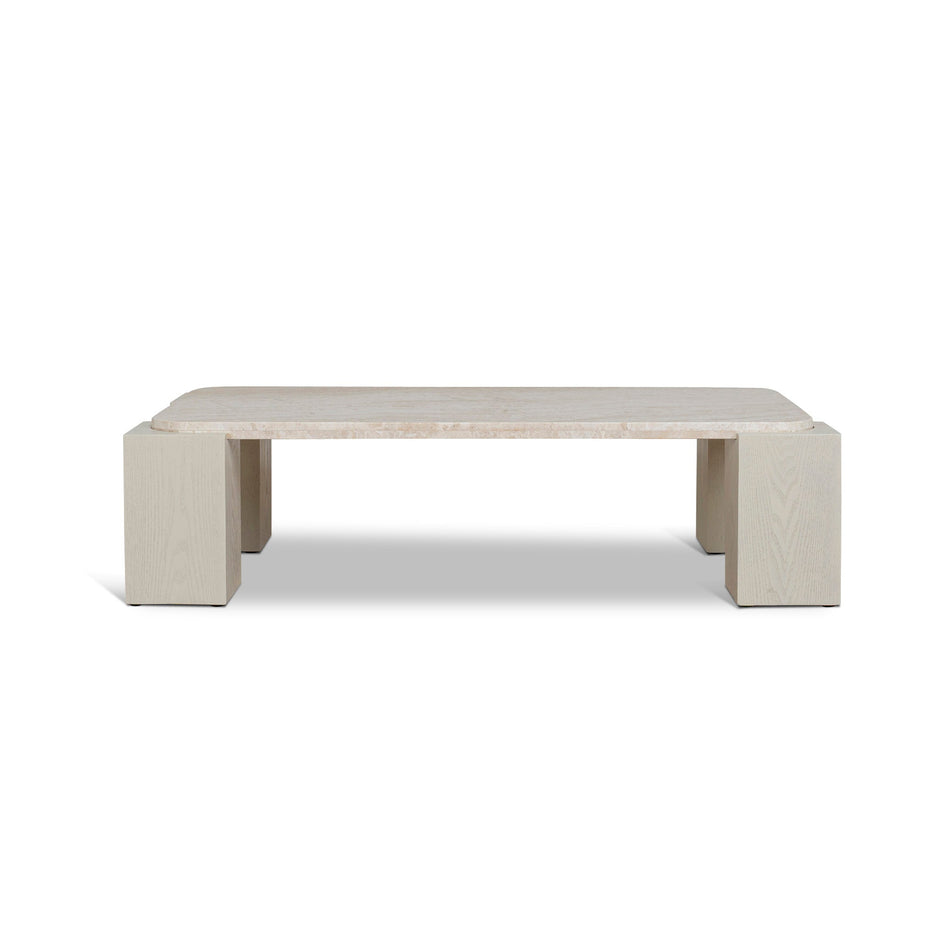 CCF10175-DW 1.26m Travertine Coffee Table - Ivory Oat