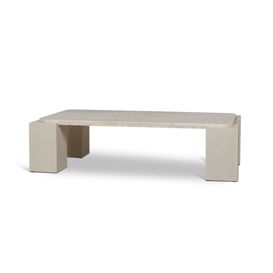 CCF10175-DW 1.26m Travertine Coffee Table - Ivory Oat