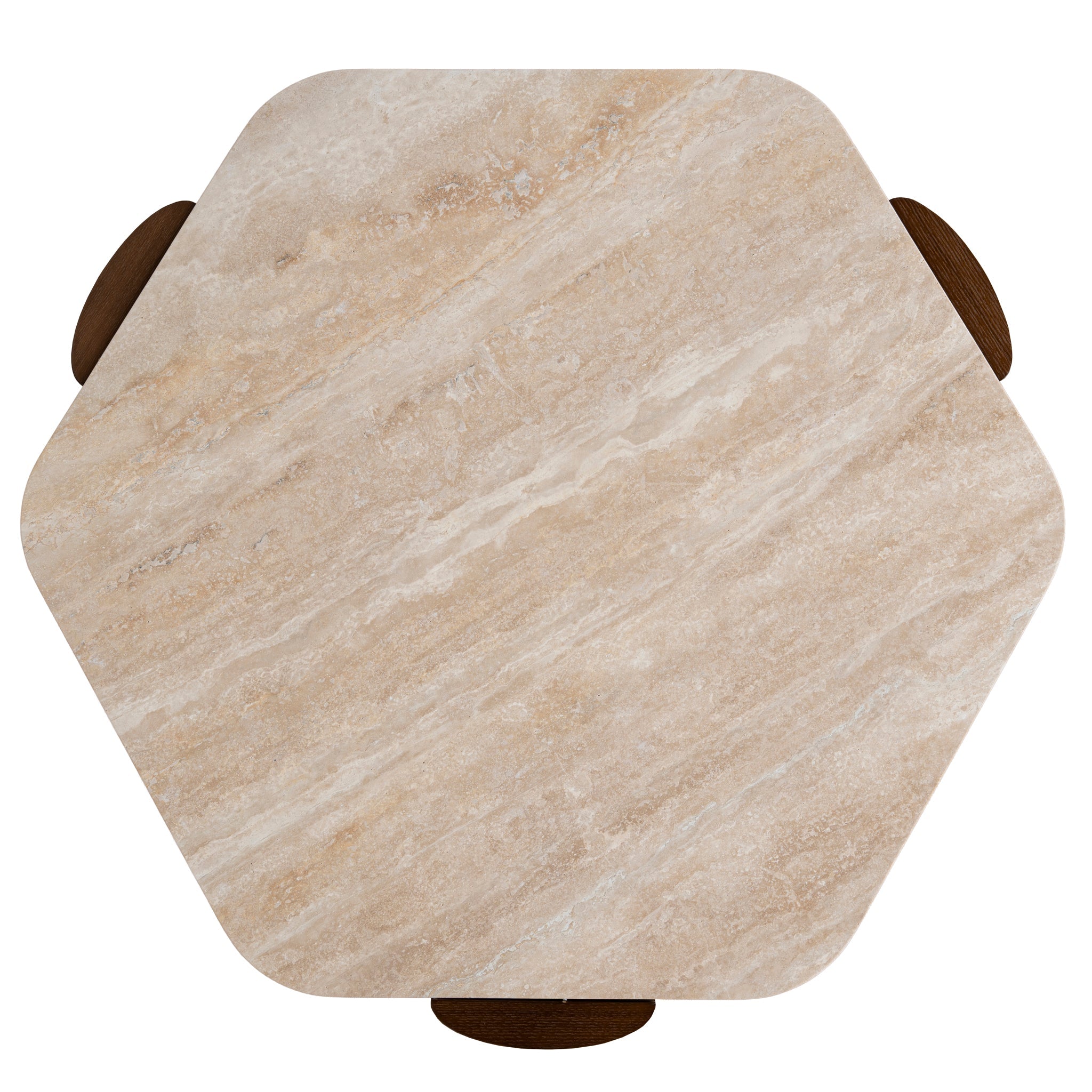 CCF10373-NY 100cm Travertine Coffee Table - Walnut