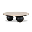 CCF10430-NI 100cm Round Travertine Coffee Table - Black