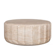 CCF12286-CO 90cm Round Coffee Table  - Light Travertine Look
