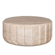 CCF12286-CO 90cm Round Coffee Table  - Light Travertine Look