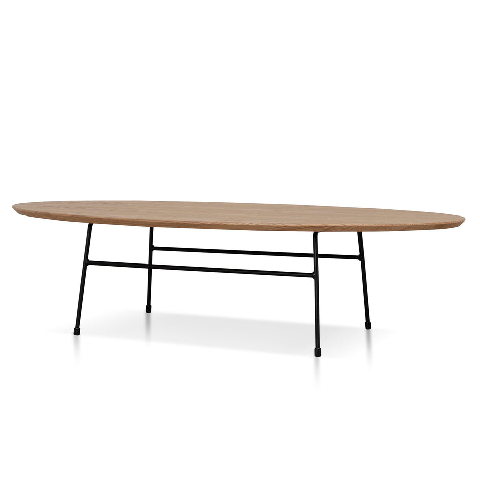 CCF12394-SD 117.5cm Coffee Table - Natural Ash Veneer - Black Legs