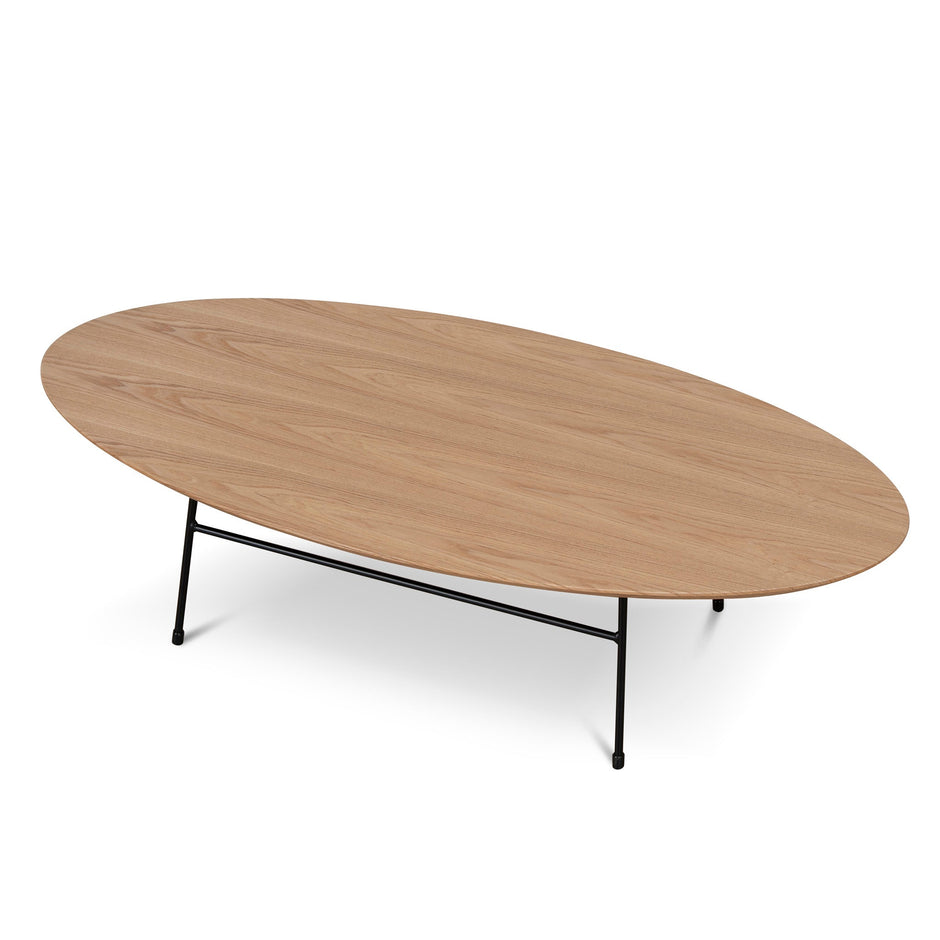 CCF12394-SD 117.5cm Coffee Table - Natural Ash Veneer - Black Legs