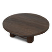 CCF12526-NA 100cm Elm Round Coffee Table - Dark Brown