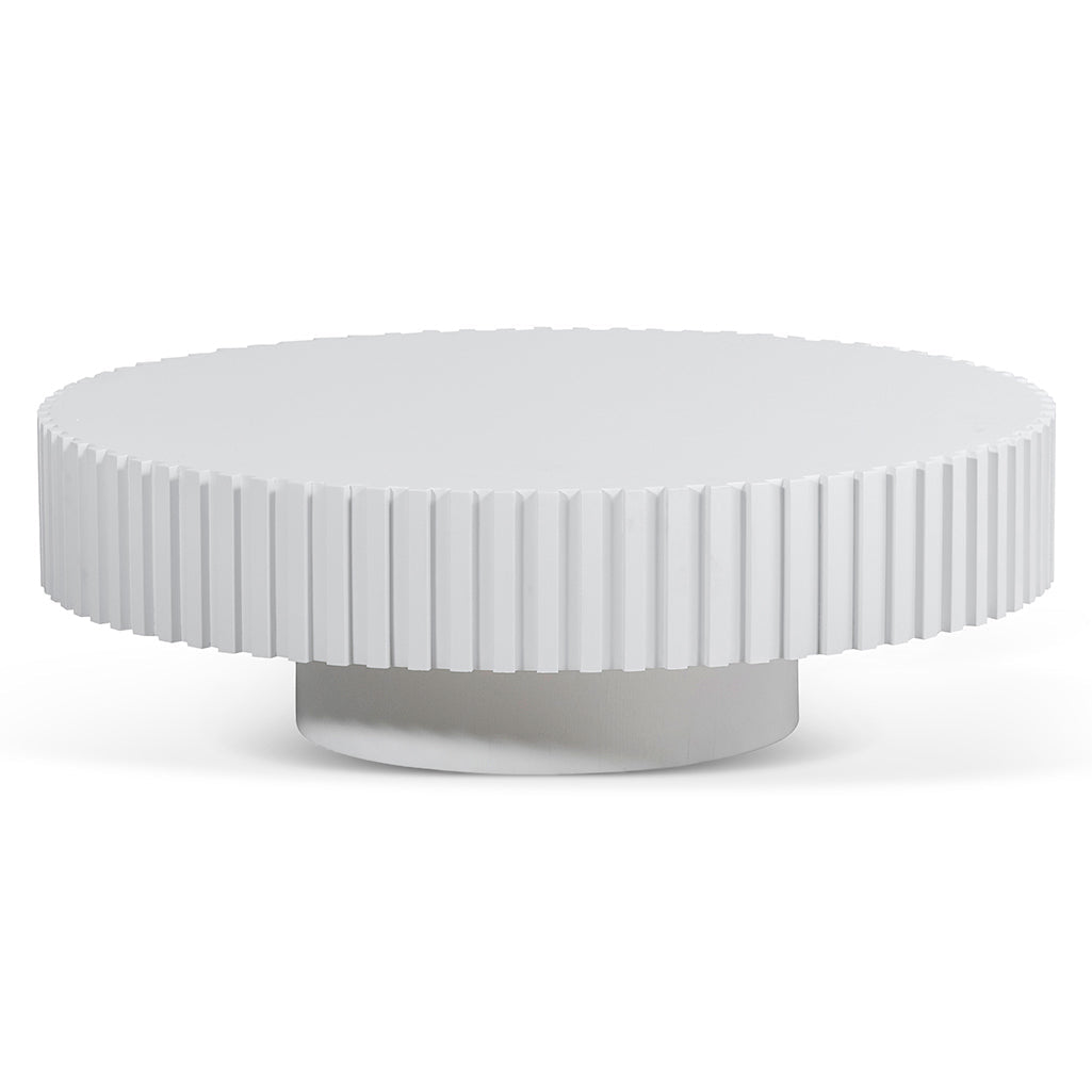 CCF6776-CN Oak Round Coffee Table - White