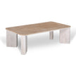 CCF8729-RB 1.2m Travertine Top Coffee Table - White Base