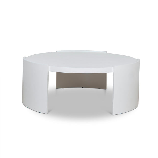 CCF8975-CN 100cm Wooden Round Coffee Table - White