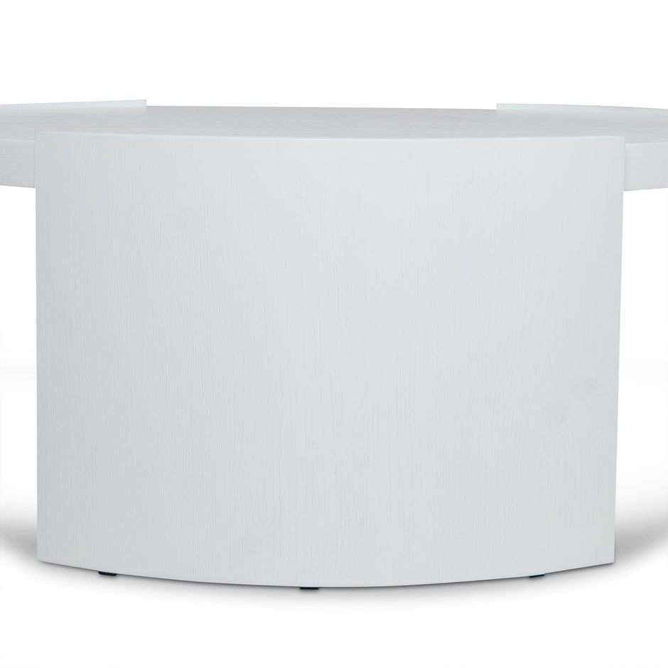 CCF8975-CN 100cm Wooden Round Coffee Table - White