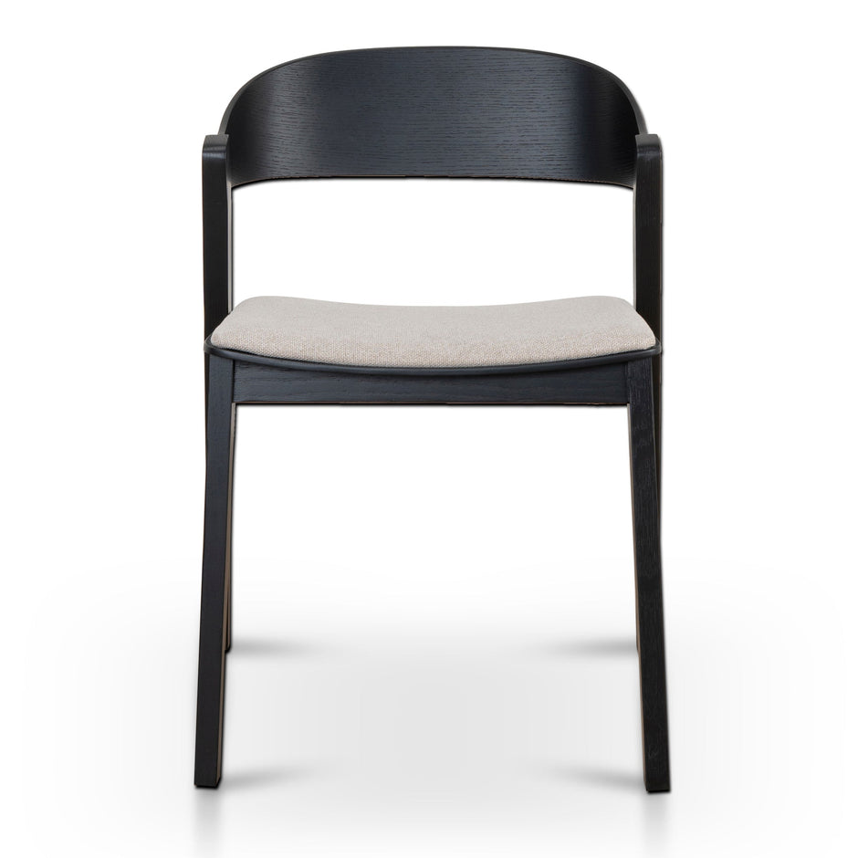 CDC10054-SDx2 Black Dining Chair - Grey Seat (Set of 2)