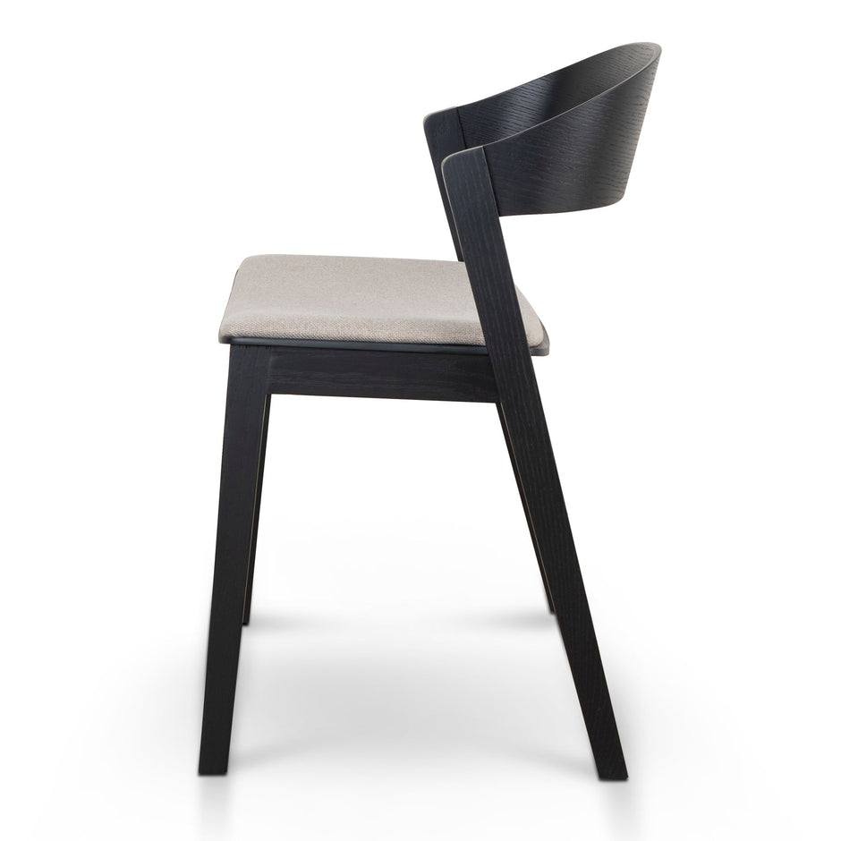 CDC10054-SDx2 Black Dining Chair - Grey Seat (Set of 2)