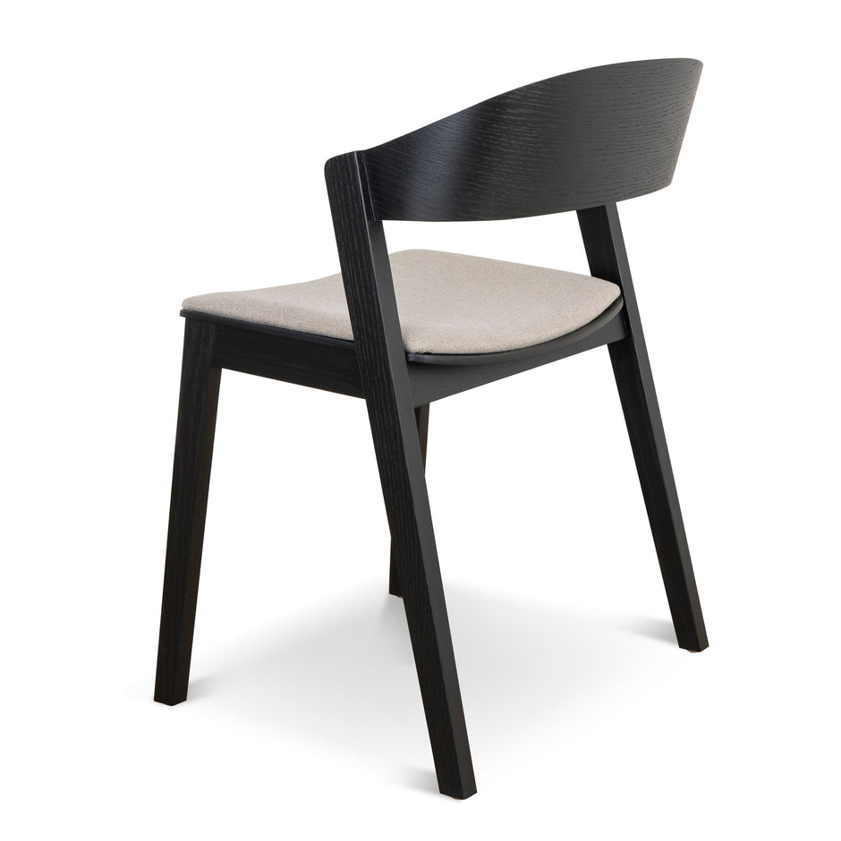 CDC10054-SDx2 Black Dining Chair - Grey Seat (Set of 2)