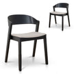 CDC10054-SDx2 Black Dining Chair - Grey Seat (Set of 2)