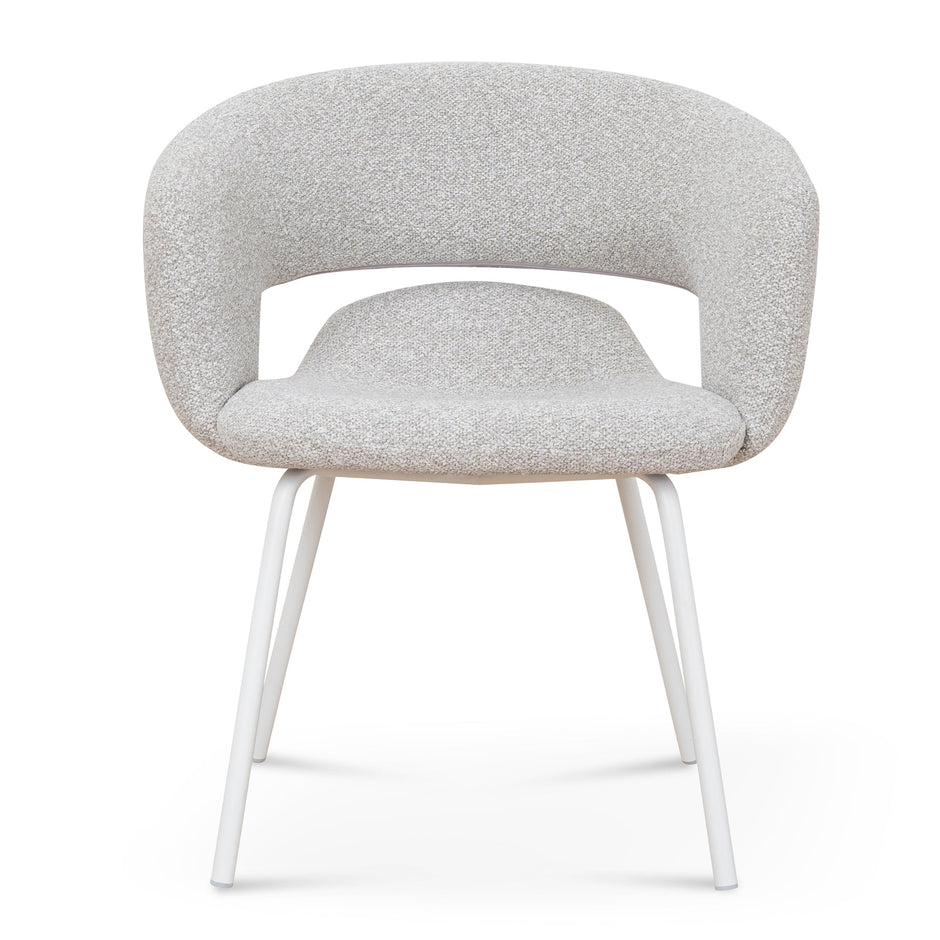 CDC10193-FH White Dining Chair - Clay Grey (Set of 2)