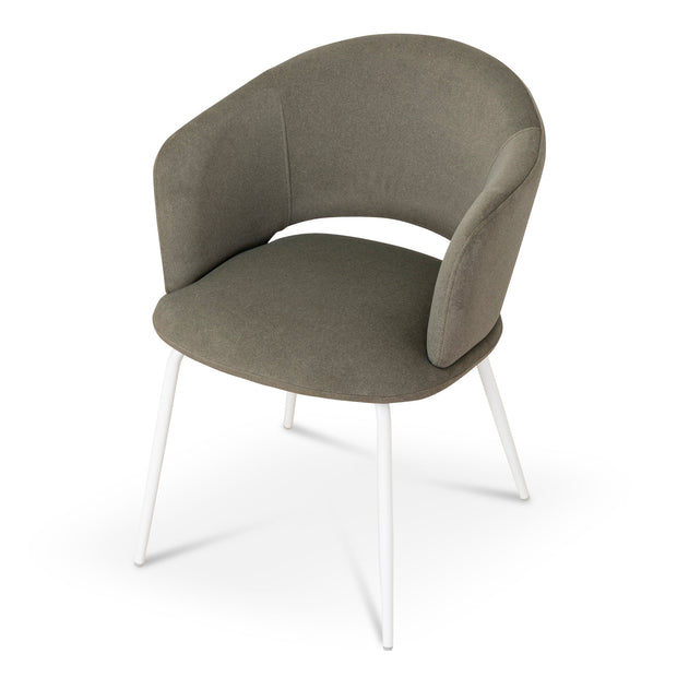 CDC10194-FH White Dining Chair - Dark Moss Green (Set of 2)