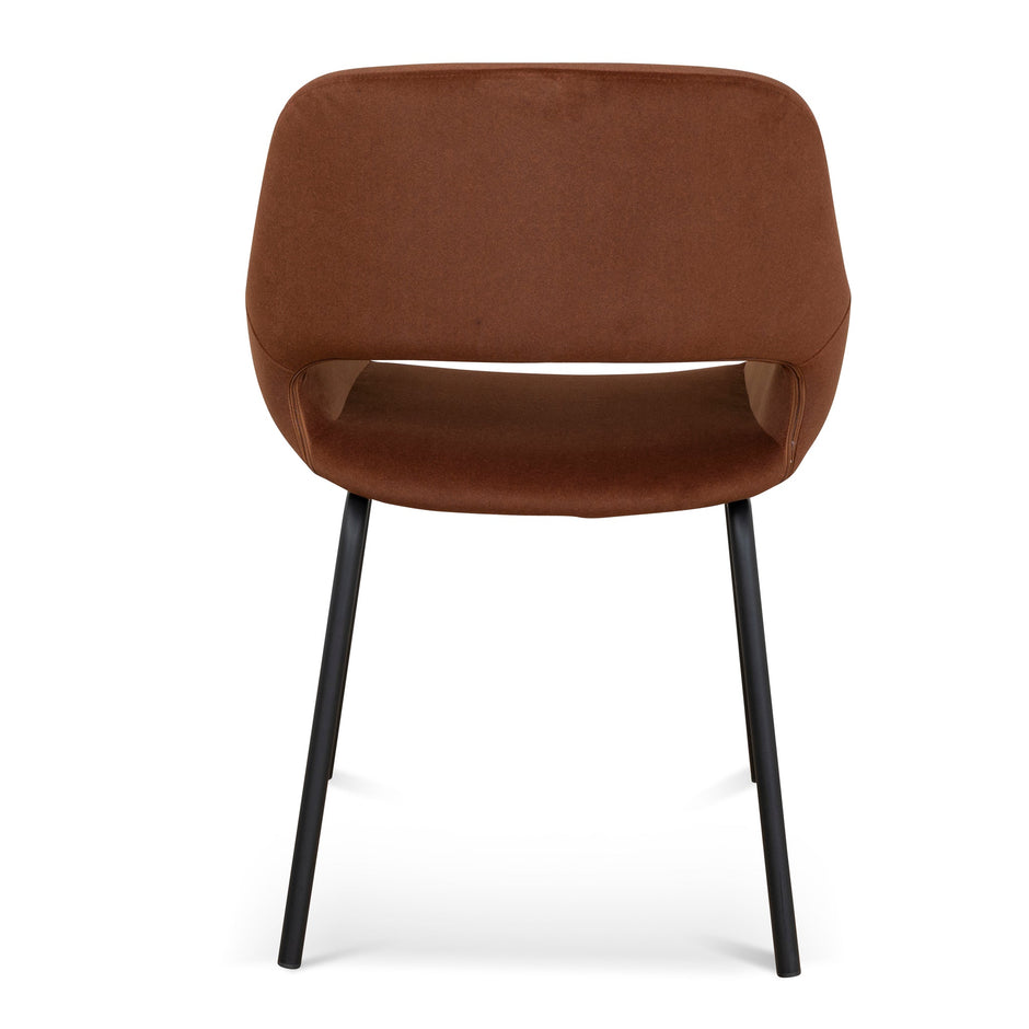 CDC10221-FH Black Dining Chair - Burnt Brown Seat (Set of 2)