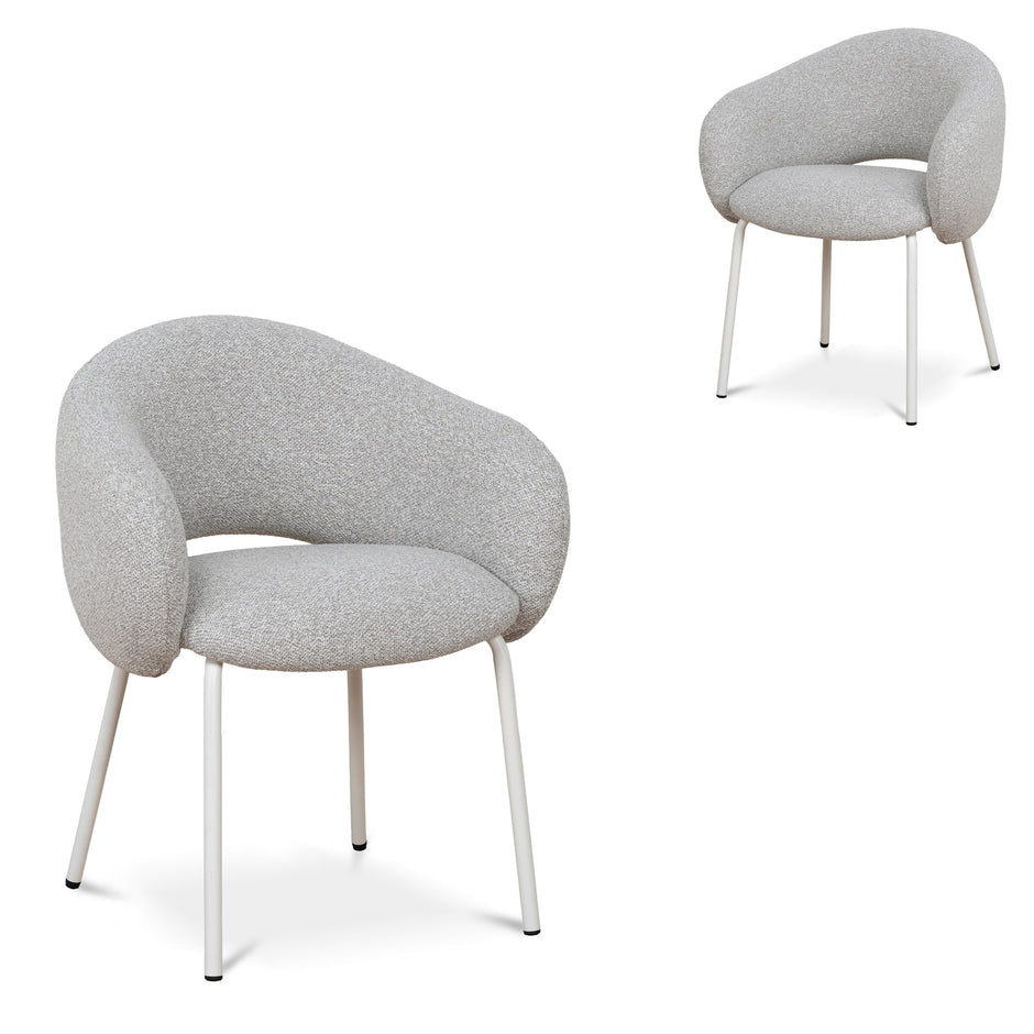 CDC10537-FH White Dining Chair - Clay Grey (Set of 2)