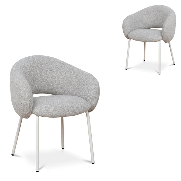 CDC10537-FH White Dining Chair - Clay Grey (Set of 2)