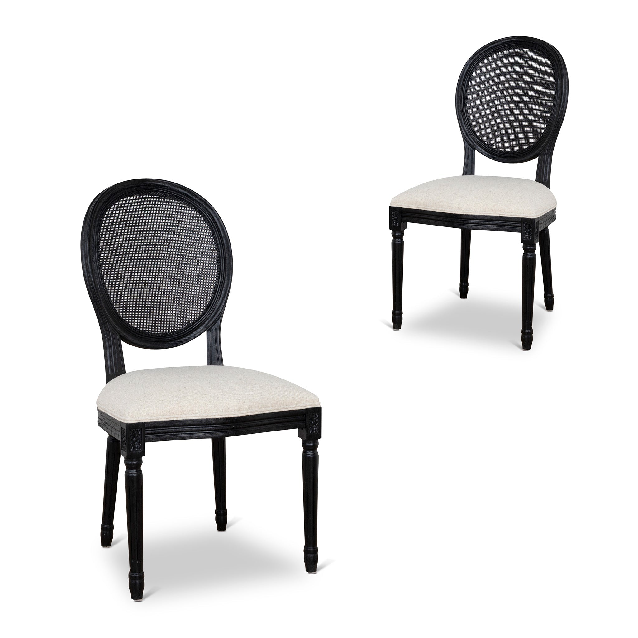 CDC10551-LJ Black ELM Dining Chair - Dawn Beige (Set of 2)