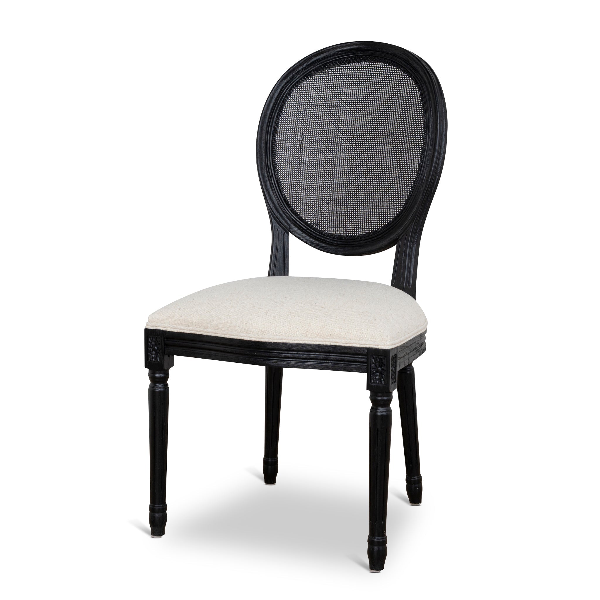 CDC10551-LJ Black ELM Dining Chair - Dawn Beige (Set of 2)
