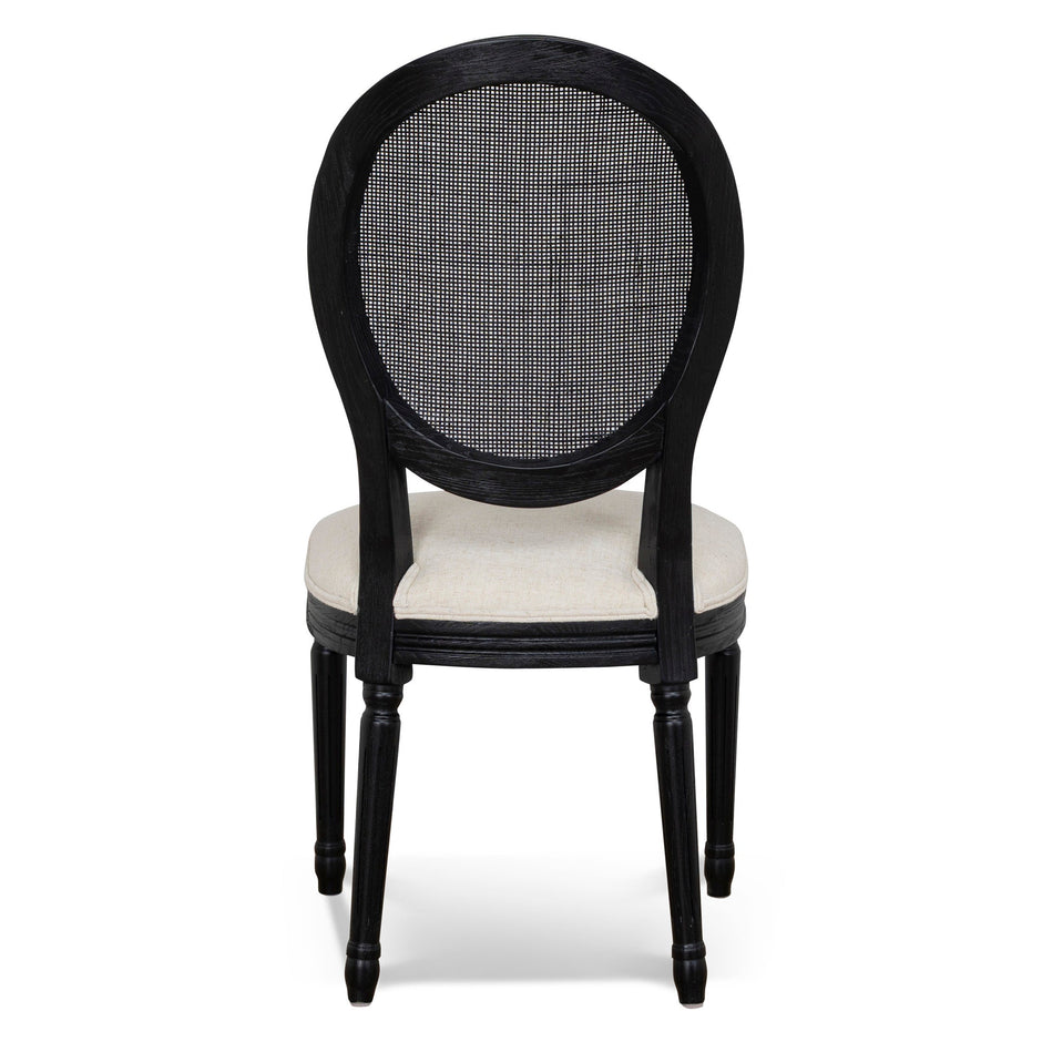 CDC10551-LJ Black ELM Dining Chair - Dawn Beige (Set of 2)