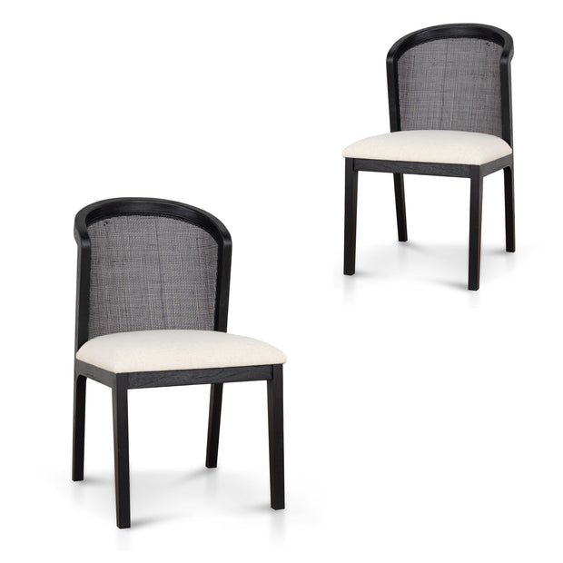 CDC10554-LJ Black ELM Dining Chair - Dawn Beige (Set of 2)