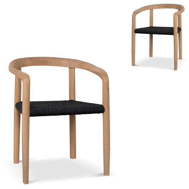 CDC10581-NX Natural Dining Chair - Naxos Charcoal Rope (Set of 2)