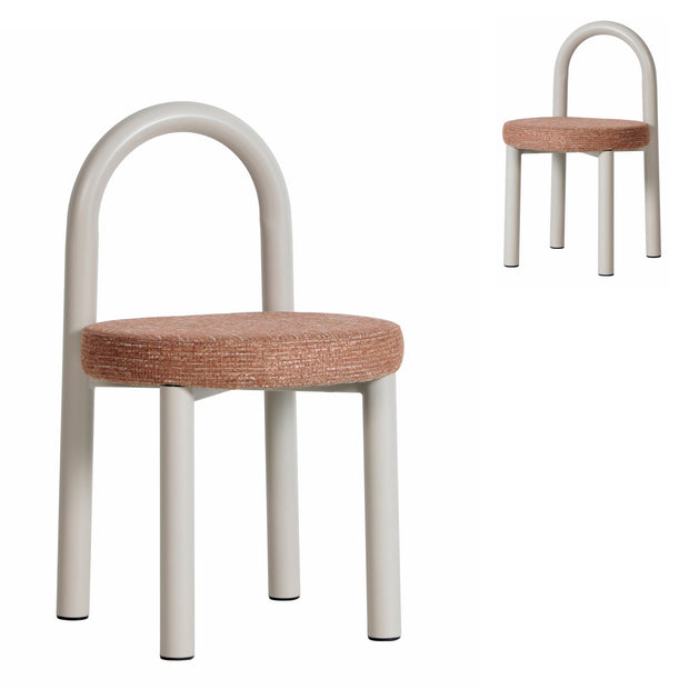 CDC12016-FH Light Grey Dining Chair - Russet Brown (Set of 2)