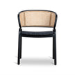 CDC12046-SD Fabric Dining Chair - Dark Grey with Rattan Back (Set of 2)