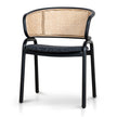 CDC12046-SD Fabric Dining Chair - Dark Grey with Rattan Back (Set of 2)