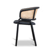 CDC12046-SD Fabric Dining Chair - Dark Grey with Rattan Back (Set of 2)
