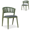 CDC12050-ID Army Green Outdoor Dining Chair - Grey  (Set of 2)
