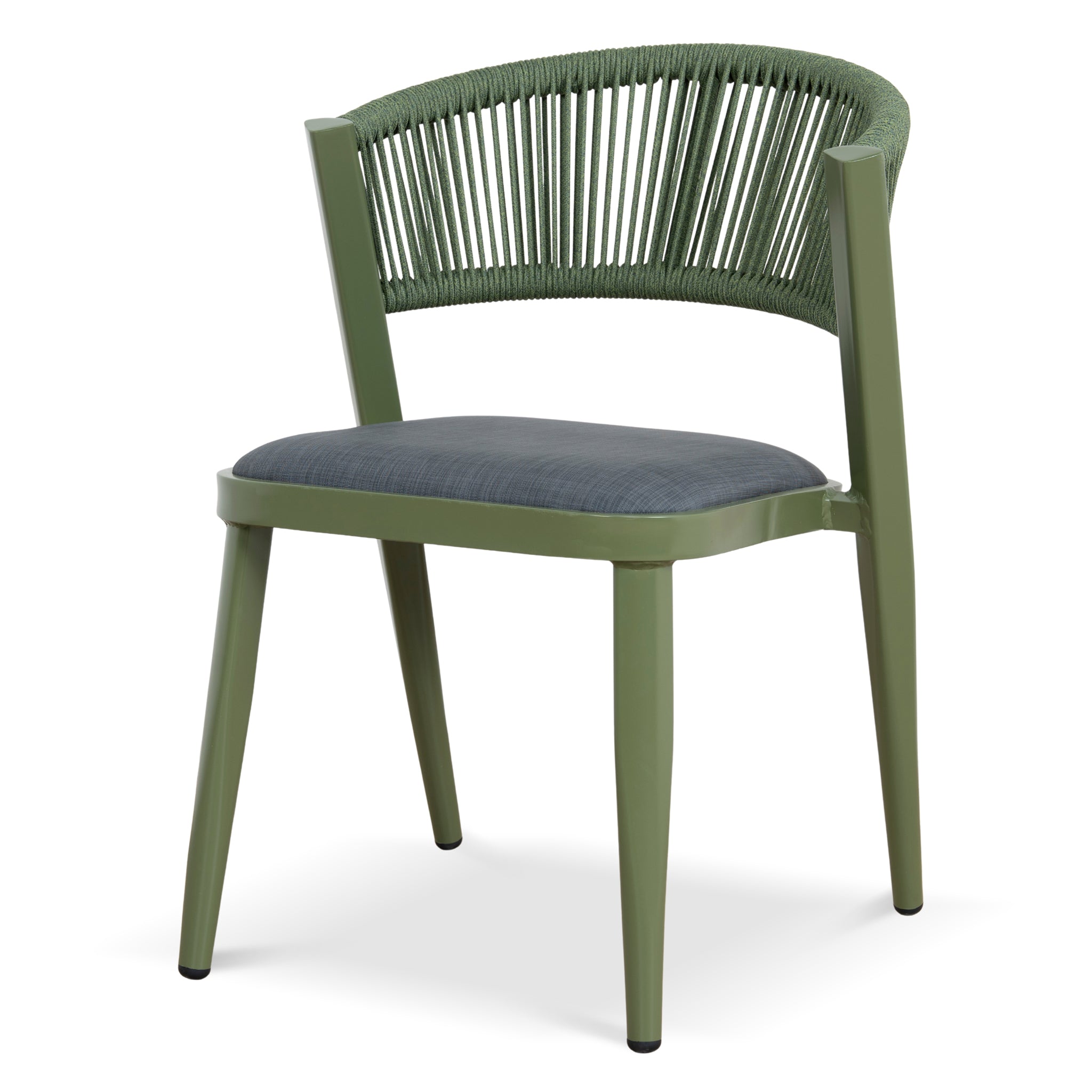 CDC12050-ID Army Green Outdoor Dining Chair - Grey  (Set of 2)