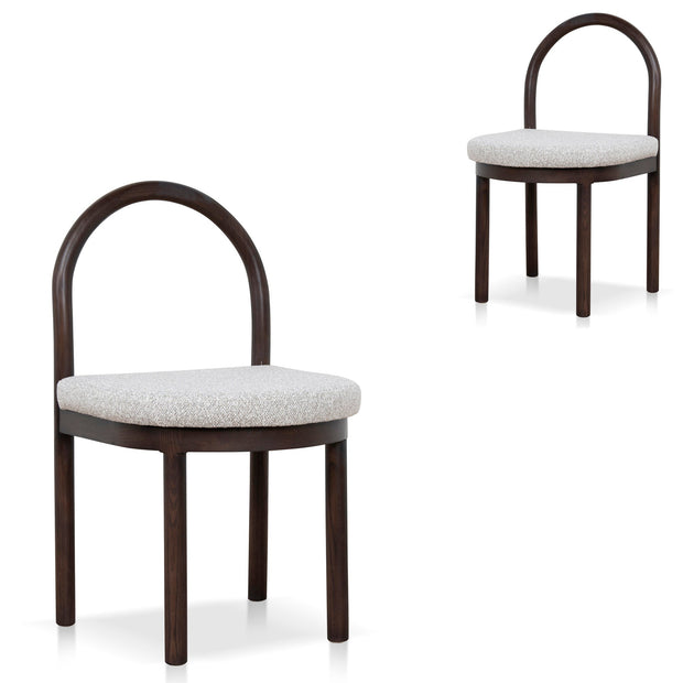 CDC12107-LJ Brown Dining Chair - Clay Grey (Set of 2)