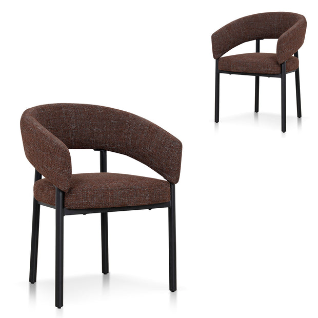 CDC12469-CI Black Dining Chair - Moss Brown (Set of 2)