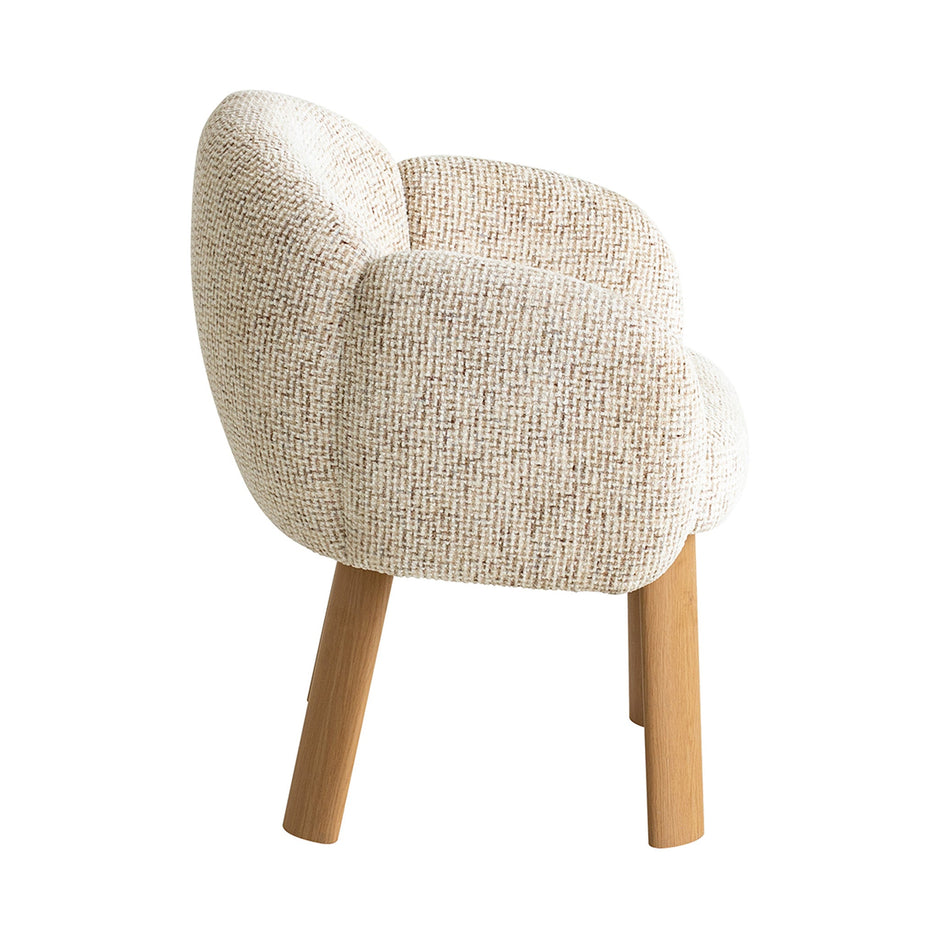CDC12553-IG Natural Dining Chair - Honeycomb White