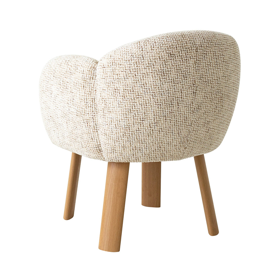 CDC12553-IG Natural Dining Chair - Honeycomb White