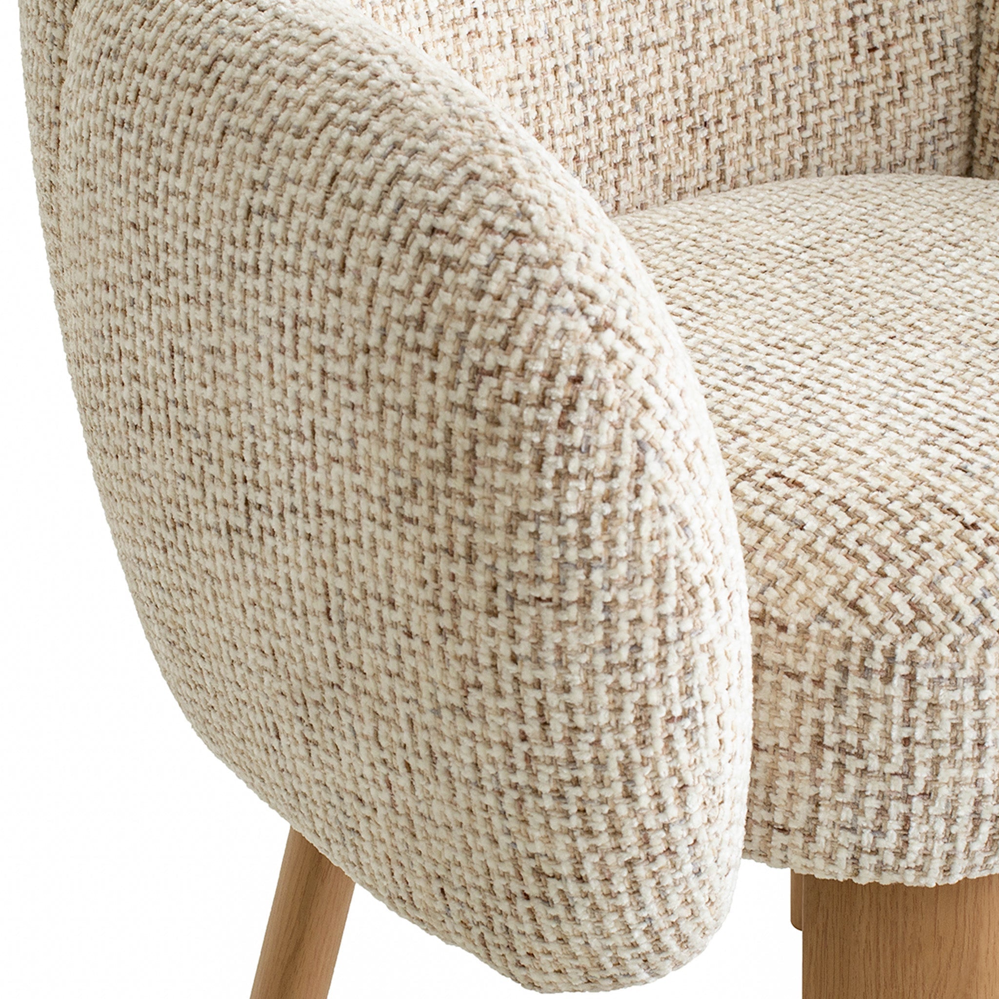 CDC12553-IG Natural Dining Chair - Honeycomb White