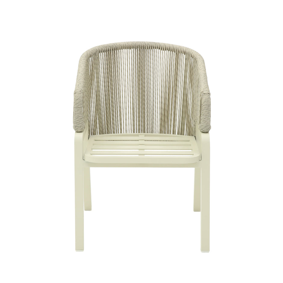 CDC12620-KT Grey Rattan Outdoor Dining Chair - Grey Cushion (Set of 2)