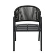 CDC12621-KT Dark Grey Rattan Outdoor Dining Chair - Dark Grey Cushion (Set of 2)