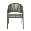 CDC12622-KT Green Rattan Outdoor Dining Chair - Sand Green Cushion (Set of 2)