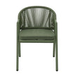 CDC12622-KT Green Rattan Outdoor Dining Chair - Sand Green Cushion (Set of 2)