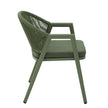 CDC12622-KT Green Rattan Outdoor Dining Chair - Sand Green Cushion (Set of 2)