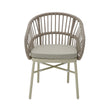 CDC12623-KT Taupe Rattan Outdoor Dining Chair - Beige Cushion (Set of 2)