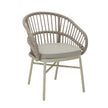 CDC12623-KT Taupe Rattan Outdoor Dining Chair - Beige Cushion (Set of 2)