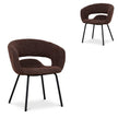 CDC12643-FH Black Dining Chair - Moss Brown (Set of 2)