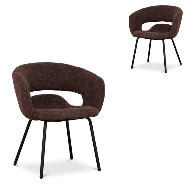 CDC12643-FH Black Dining Chair - Moss Brown (Set of 2)