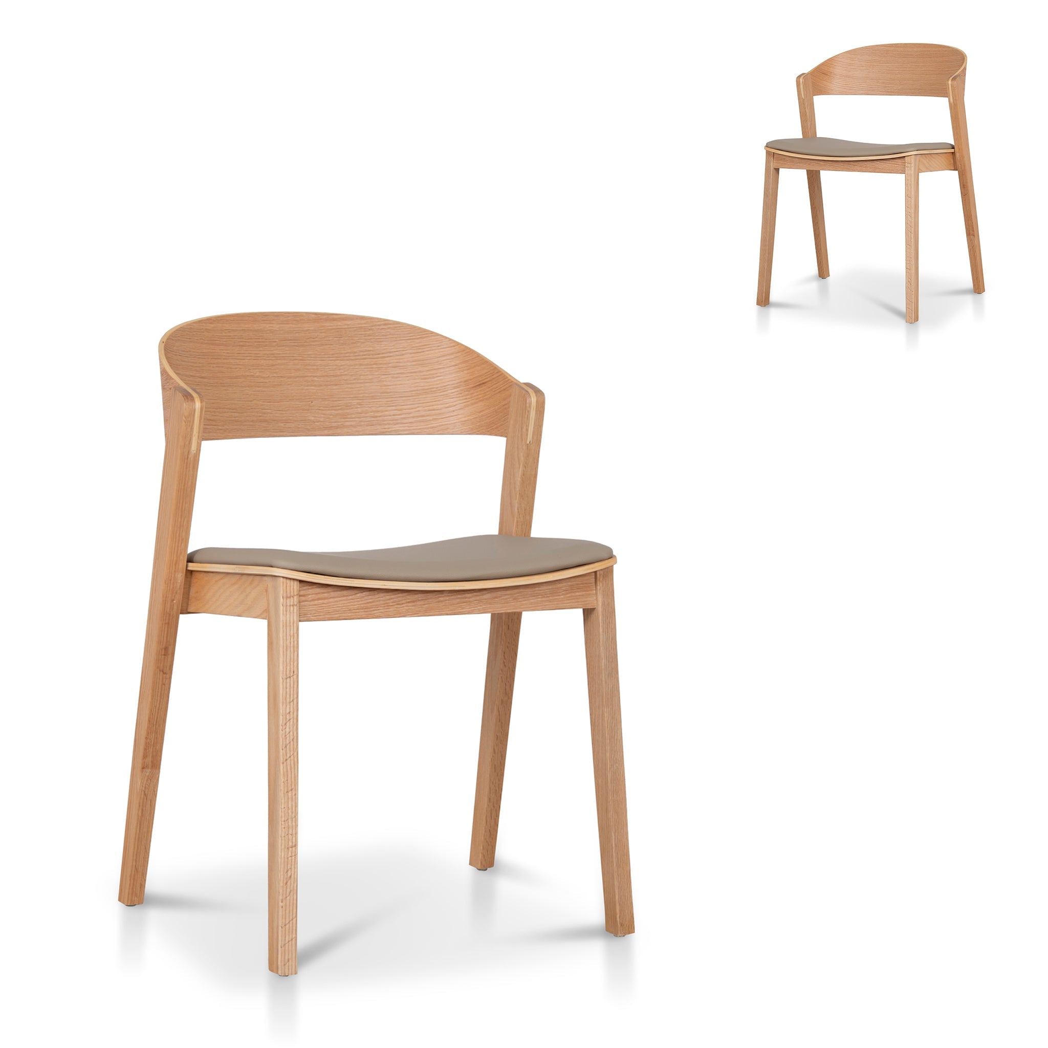 CDC12648-SD Natural Dining Chair - Latte Seat (Set of 2)