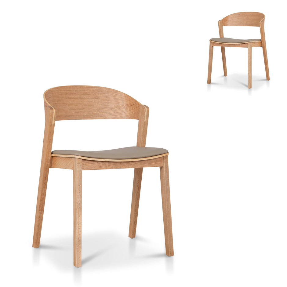 CDC12648-SD Natural Dining Chair - Latte Seat (Set of 2)